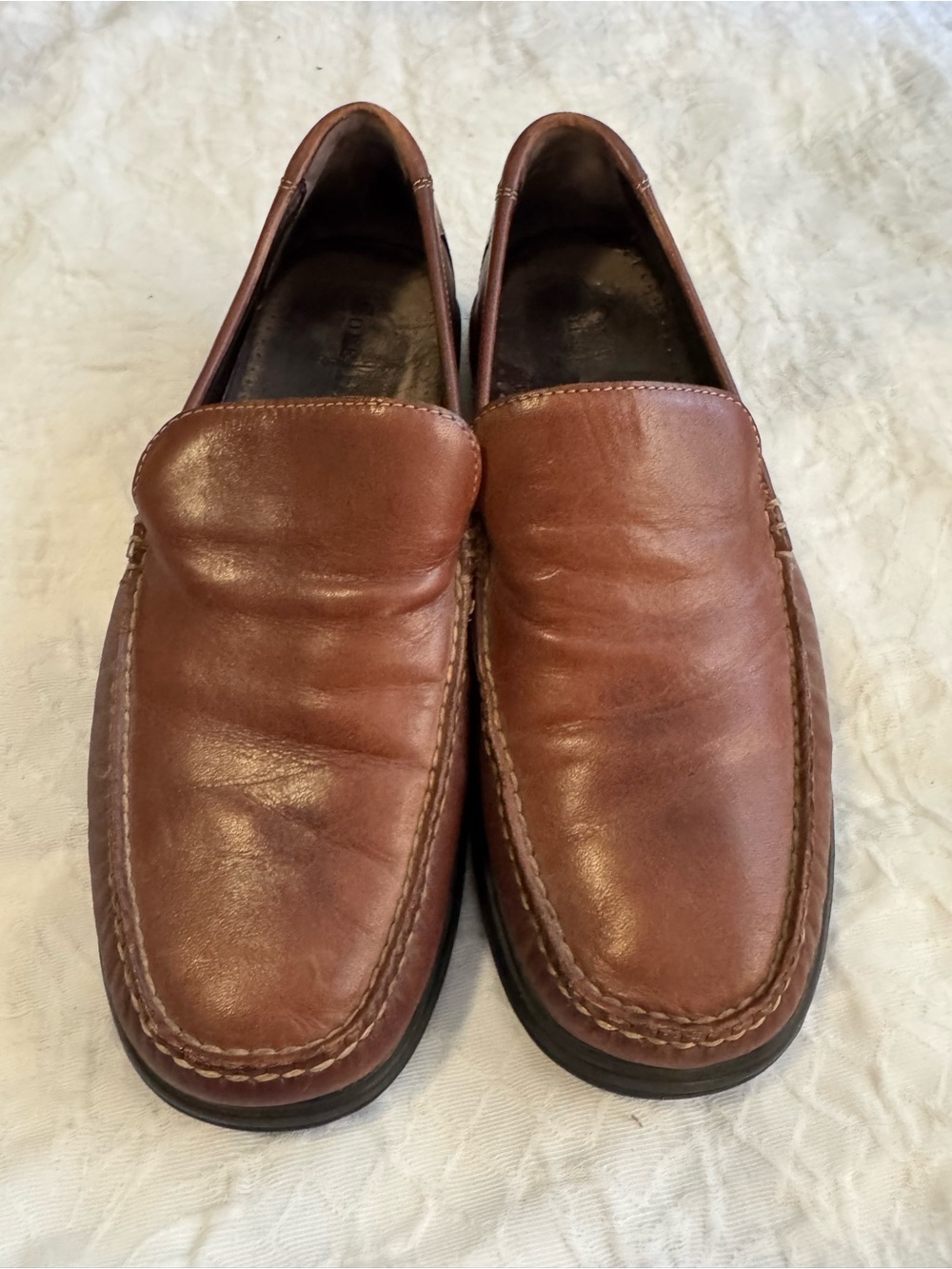 Cole Haan Men’s Brown Leather Slip-On Loafers Moc Toe Comfort Shoes Size 9
